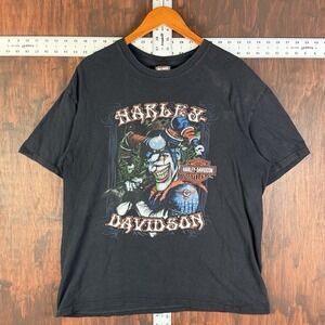 Harley Davidson Joker Jester Shirt Ft Hood Black Mens XL VF Imagewear Motorcycle